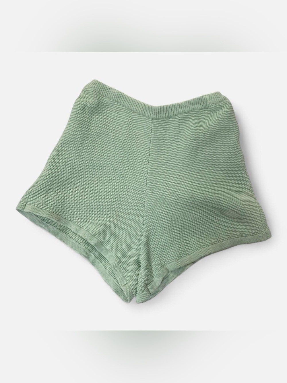 Sabo Skirt Knit High-Waist Shorts in Sage Green